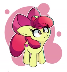 Size: 1781x1917 | Tagged: safe, artist:kindakismet, character:apple bloom, species:earth pony, species:pony, g4, abstract background, adorabloom, cute, cutie mark, female, filly, simple background, solo, the cmc's cutie marks, white background