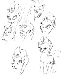 Size: 500x623 | Tagged: safe, artist:emilou1985, character:tempest shadow, species:pony, g4, monochrome, sketch, solo