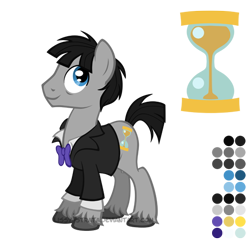 Size: 504x504 | Tagged: safe, artist:lissystrata, character:doctor whooves, character:time turner, species:earth pony, species:pony, g4, bow tie, doctor who, hourglass, male, ponified, reference sheet, second doctor, simple background, solo, stallion, the doctor, transparent background, unshorn fetlocks, vector