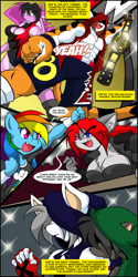 Size: 800x1600 | Tagged: safe, artist:mastergodai, character:rainbow dash, species:anthro, cameo, cute, cute little fangs, fangs, furry, pony cameo, pony reference, rascals, webcomic