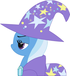 Size: 2111x2283 | Tagged: safe, artist:spectty, character:trixie, species:pony, species:unicorn, cape, clothing, female, hat, lidded eyes, mare, simple background, smiling, solo, transparent background, trixie's cape, trixie's hat