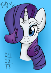 Size: 769x1096 | Tagged: safe, artist:tails-doll-lover, character:rarity, female, portrait, solo