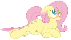 Size: 982x546 | Tagged: dead source, safe, artist:owl-eyes, character:fluttershy, species:earth pony, species:pony, blushing, cute, earth pony fluttershy, race swap, wingless