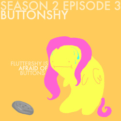 Size: 800x800 | Tagged: safe, artist:netherlips, character:fluttershy, button, scared