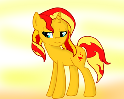 Size: 1280x1024 | Tagged: safe, artist:chromadraws, character:sunset shimmer, species:pony, bedroom eyes, female, solo