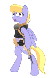 Size: 2250x3250 | Tagged: safe, artist:shadawg, character:cloud kicker, species:pegasus, species:pony, ar15, derp kicker, female, gun, high res, rifle, soldier, solo, weapon