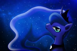 Size: 3100x2050 | Tagged: safe, artist:princesssilverglow, character:princess luna, species:alicorn, species:pony, best pony, ethereal mane, female, night, night sky, sky, solo