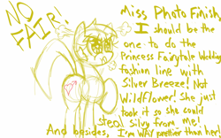 Size: 1280x800 | Tagged: safe, artist:familywing, character:meadow flower, character:photo finish, oc, oc only, oc:golden brisk, species:pony, angry, colt, cute, fuming, huff, huffing and puffing, male, solo, steam, trap