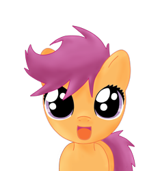 Size: 2347x2509 | Tagged: safe, artist:sharkiity, character:scootaloo, species:pegasus, species:pony, bed mane, cute, cutealoo, female, messy mane, solo