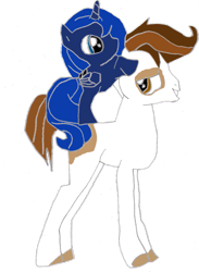 Size: 765x1045 | Tagged: safe, artist:youwillneverkno, character:pipsqueak, character:princess luna, ship:lunapip, female, male, older, ponies riding ponies, role reversal, shipping, simple background, straight, younger