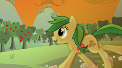 Size: 1024x578 | Tagged: safe, artist:spectty, character:apple fritter, apple family member, female, solo