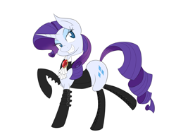 Size: 2700x2100 | Tagged: safe, artist:janji009, character:rarity, boots, brooch, clothing, cravat, female, hoof boots, solo, vampire