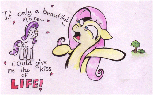 Size: 500x313 | Tagged: safe, artist:inky-draws, character:fluttershy, character:rarity, ship:rarishy, animated, female, lesbian, shipping
