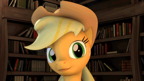 Size: 500x281 | Tagged: safe, artist:drdicksamazingstick, character:applejack, species:earth pony, species:pony, 3d, animated, clothing, female, hat, howdy, looking at you, mare, solo, source filmmaker, wink