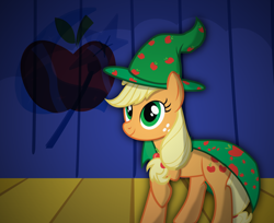 Size: 3886x3169 | Tagged: safe, artist:spectty, character:applejack, female, solo, stage, wizard