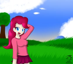 Size: 1280x1124 | Tagged: safe, artist:mechashockwave, character:pinkie pie, colored pupils, expy, female, party girl, pony cameo, pony reference, solo, terraria