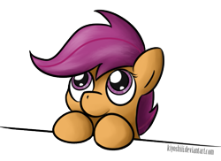 Size: 667x486 | Tagged: safe, artist:kiyoshiii, character:scootaloo, species:pegasus, species:pony, g4, female, filly, looking up, simple background, solo, transparent background