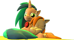 Size: 5760x3081 | Tagged: safe, artist:drdicksamazingstick, oc, oc only, oc:homage, oc:littlepip, species:pony, species:unicorn, fallout equestria, fanfic, fanfic art, female, horn, lesbian, mare, shipping, simple background, sleeping, transparent background