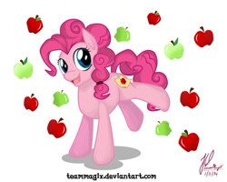 Size: 1024x819 | Tagged: safe, artist:teammagix, character:pinkie pie, episode:pinkie apple pie, g4, my little pony: friendship is magic, apple, cutie mark, fake cutie mark, female, solo