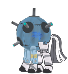 Size: 2500x2715 | Tagged: safe, artist:avastindy, character:zecora, species:zebra, crossover, demoman, mann vs machine, mare vs machine, robot, rule 63, sentry buster, simple background, solo, team fortress 2, transparent background, valve, vector