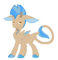 Size: 374x385 | Tagged: safe, artist:princessamity, oc, oc only, species:goat, species:pegasus, species:pony, goatee, horns, hybrid, looking at you, mohawk, original species, simple background, solo, transparent background