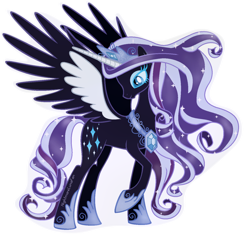 Size: 1024x958 | Tagged: safe, artist:nightmarelunafan, edit, character:nightmare rarity, character:rarity, species:alicorn, species:pony, alicornified, female, mare, race swap, raised hoof, raricorn, simple background, solo, spread wings, transparent background, wings
