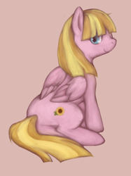 Size: 582x777 | Tagged: safe, artist:kei05, character:meadow flower, species:earth pony, species:pony, female, mare, one eye closed, solo, wink