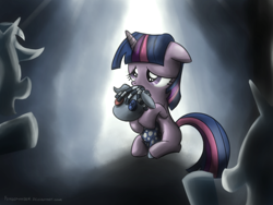 Size: 1024x768 | Tagged: safe, artist:fongsaunder, character:smarty pants, character:twilight sparkle, bully, bullying, cute, female, filly, filly twilight sparkle, magic kindergarten, sad, twiabetes, younger