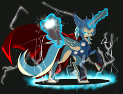 Size: 3707x2833 | Tagged: safe, artist:turrkoise, high res, ponified, thor