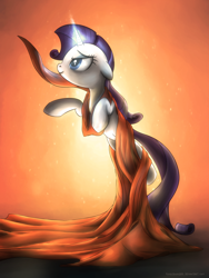 Size: 1050x1400 | Tagged: safe, artist:fongsaunder, character:rarity, species:pony, species:unicorn, cloth, fabric, female, floating, levitation, magic, rarity can fly?, solo, telekinesis
