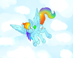 Size: 1280x1024 | Tagged: safe, artist:shinkuma, character:rainbow dash, female, flying, solo, spread wings, wings
