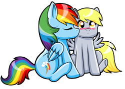 Size: 1372x984 | Tagged: safe, artist:shadeila, character:derpy hooves, character:rainbow dash, species:pegasus, species:pony, ship:derpydash, female, lesbian, mare, shipping
