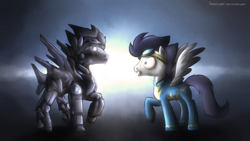 Size: 1366x768 | Tagged: safe, artist:fongsaunder, character:soarin', robot, team fortress 2
