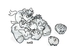 Size: 960x704 | Tagged: safe, artist:kmeb, fluff pile, fluffy pony, fluffy pony original art