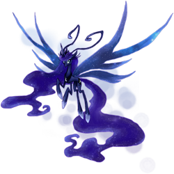 Size: 600x601 | Tagged: safe, artist:kaizerin, character:princess luna, breeziefied, female, long hair, long mane, long tail, skinny, solo, species swap, thin legs