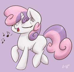 Size: 1200x1168 | Tagged: safe, artist:erysz, character:sweetie belle, eyes closed, female, singing, solo