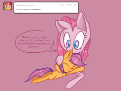 Size: 1280x960 | Tagged: safe, artist:voids-edge, character:pinkamena diane pie, character:pinkie pie, character:scootaloo, species:pegasus, species:pony, lesboloo, tumblr