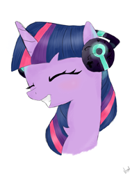 Size: 2283x3045 | Tagged: safe, artist:marisalle, character:twilight sparkle, headphones, high res