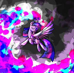 Size: 1231x1219 | Tagged: safe, artist:milchik, character:twilight sparkle, character:twilight sparkle (alicorn), species:alicorn, species:pony, female, mare, solo