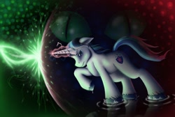 Size: 2000x1343 | Tagged: safe, artist:anadukune, character:shining armor, fight, force field, magic