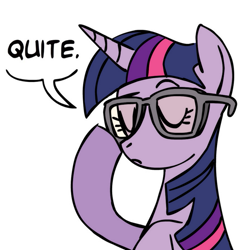 Size: 945x945 | Tagged: safe, artist:megasweet, artist:pacce, character:twilight sparkle, glasses, quite