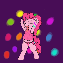 Size: 1000x1000 | Tagged: safe, artist:skunkstripe, character:pinkie pie, clothing, panties, party, underwear