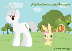 Size: 700x495 | Tagged: safe, artist:caramelcookie, character:angel bunny, character:fluttershy, species:rabbit, angel is a bunny bastard, bunnified, bunnyshy, hilarious in hindsight, ponified, ponified pony pets, role reversal, species swap, this will end in tears