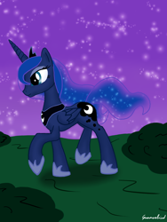 Size: 1536x2048 | Tagged: safe, artist:groovebird, character:princess luna, female, night, shoes, solo