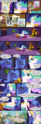 Size: 544x1628 | Tagged: safe, artist:gingermint, artist:icekatze, character:princess celestia, character:princess luna, character:twilight sparkle, species:alicorn, species:pony, comic, crowd, feels, female, fireplace, immortality blues, mare, s1 luna