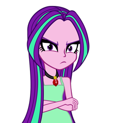 Size: 696x696 | Tagged: safe, artist:bootsyslickmane, character:aria blaze, equestria girls:rainbow rocks, g4, my little pony: equestria girls, my little pony:equestria girls, alternate hairstyle, clothing, female, gimp, looking at you, loose hair, nightgown, pajamas, simple background, solo, transparent background