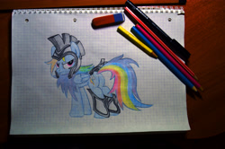 Size: 4928x3264 | Tagged: safe, artist:octavia_synch, artist:ratchethun, character:rainbow dash, female, rainbow dash is not amused, redraw, solo, traditional art
