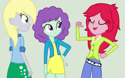 Size: 1018x640 | Tagged: safe, artist:imtailsthefoxfan, character:derpy hooves, equestria girls:rainbow rocks, g4, my little pony: equestria girls, my little pony:equestria girls, background human, blueberry pie, raspberry fluff, the muffins