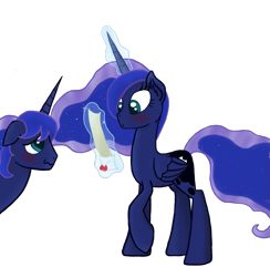 Size: 1371x1402 | Tagged: safe, artist:kaleysia, character:princess luna, blushing, female, love letter, lunartemis, male, ponidox, prince artemis, rule 63, self ponidox, selfcest, shipping, simple background, straight