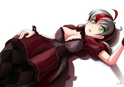 Size: 4093x2894 | Tagged: safe, artist:s1k bo1, oc, oc only, oc:squeaky pitch, species:earth pony, species:human, species:pony, breasts, clothing, dress, female, gothic, gothic lolita, humanized, humanized oc, simple background, skirt, solo, stockings, tailed humanization, transparent background